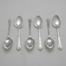 ALBANY Design  J. BARKER & DIXON LTD Silver Service Cutlery Six Dessert Spoons