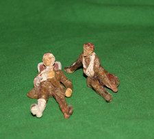 VINTAGE ELASTOLIN WW1 SOLDIERS BRITISH WOUNDED X2 COMPOSITE FIGURE 70MM