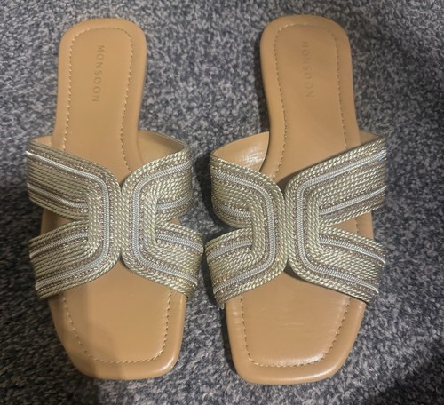 Women gold monsoon sliders - monsoon,