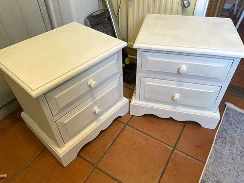 Pair newly painted wooden - pair,