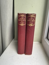 Antique The Count Of Monte Cristo Alexandre Dumas Vol 1 and 2 - Hardback Books