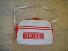 Vintage 1980's Elvis Presley Fan Club - Travel Bag Red/White 36 x 26 x 12cm