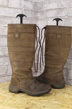 BROWN LEATHER RIDING YARD BOOTS SIZE 4 / 37 BY DUBLIN WELL USED CON