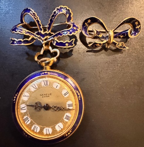 Vintage 18k gold enamel - vintage,