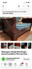 Single Mahogany Sleigh Bed &