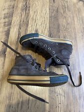 Converse All Star High Top Trainers Brown Toffee Leather Suede Sz 4 Vintage