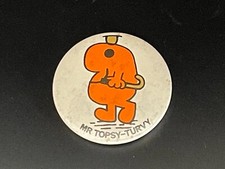 Vintage Mr Men Mr Topsy Turvy Pin Badge, 1970's