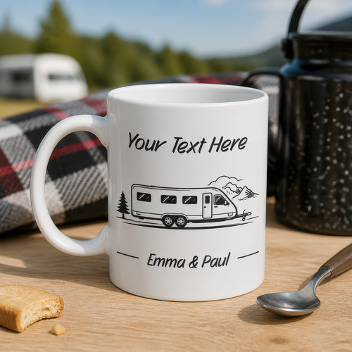 Personalised caravan mug - caravan,