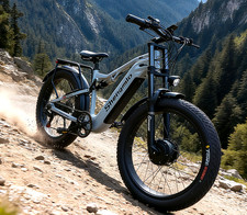 Off-Road Electric Mountain Bike 26” Full Suspension 48V 17.5Ah Trekking E-Bike