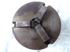 3 jaw lathe chuck.  4¼ inch dia.  Self centering.  Crown brand. With backplate.