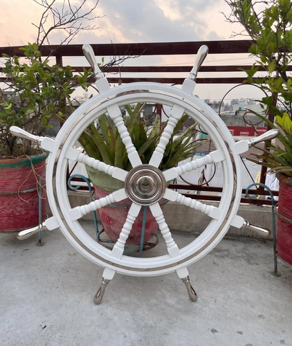 Nautical wooden ship wheel - wooden,