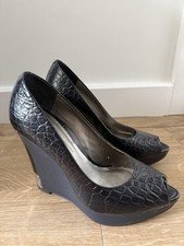 Vintage black wedge heel