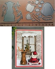 Metal Cutting Dies ~ Santa & Reindeer Christmas Scene Dies