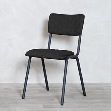 BLACK UPHOLSTERED DINING CHAIR CAFE CHAIR STACKING CHAIR RESTAURANT CHAIR