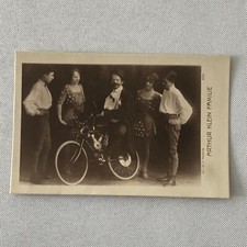 Circus Performer Clown on Bicycle Motorcycle Bike Real Photo Postcard RPPC