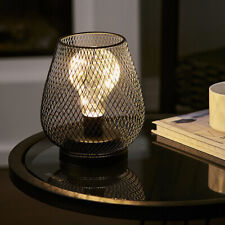 Battery Operate Light Outdoor Table Lamp Metal Cage Lamp Cordless Lamp for Decor