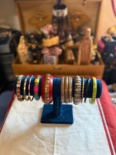 Vintage brass bangle - brass, stack(10)