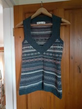 Fairisle tank top small 100% Lambswool Multicoloured V-neck Crew Clothing 