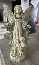 Guardian Angel Children Statue Vintage Protection Figurine Comfort Prayer Faith