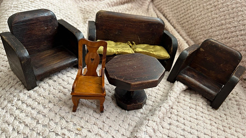 Vintage dollhouse living room - dollhouse,