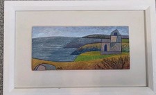 Seb West Original mixed media Painting mine stack at Botallack signed