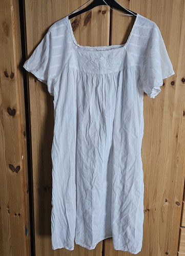 White cotton nightdress - m&s,