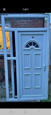 White Upvc Door With Frame and Glass for the top and  side Sunlight And 1 Key 
