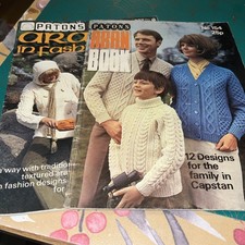 2 x vintage Patons knitting pattern Aran Book 154 & 207 family designs 1960’s