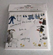 Set of 8 Alex Clark 'New Baby Boy' Announcement Cards