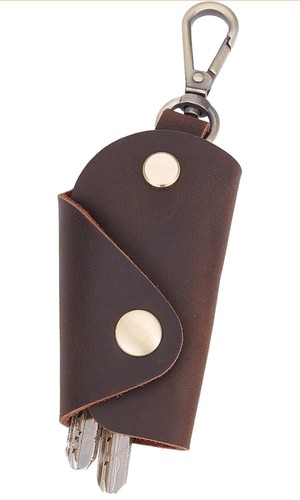 Leather key organizer wrap - leather,