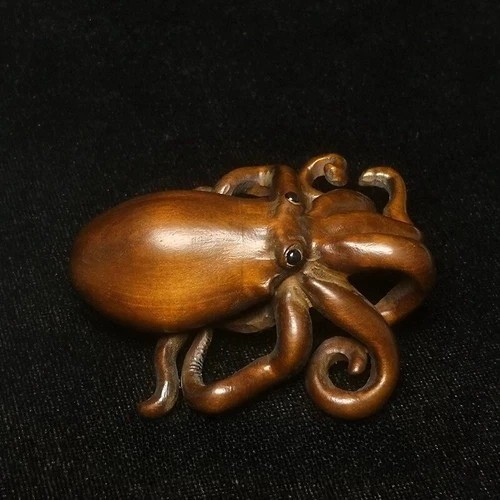 Boxwood hand carved octopus - hand,
