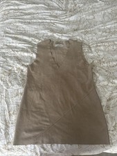 By Malene Birger Suede Beige V Neck Blouse Size 34 Small