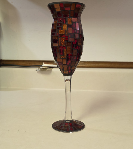 Mosaic glass red black round - mosaic,