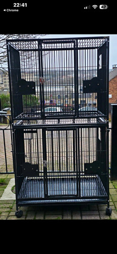 Black metal bird - black, cage
