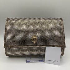 Kurt Geiger London Clutch Bag Gold Crystal Eagle Head Crossbody Shoulder Handbag