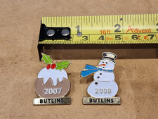 Butlins Limited Edition - 2007 & 2008 Christmas Pin Badges