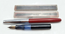 VINTAGE PLATIGNUM FOUNTAIN PEN. PART OLD INK PEN. REXEL PENCIL LEADS IN CASE