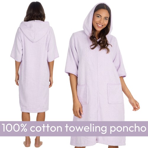 Womens terry toweling hooded - womens,