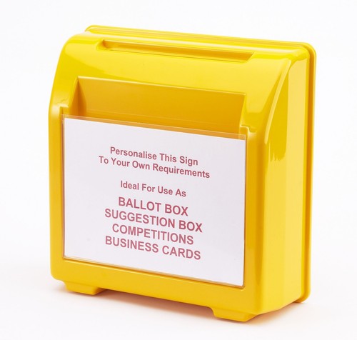 Yellow suggestion ballot - suggestion, /