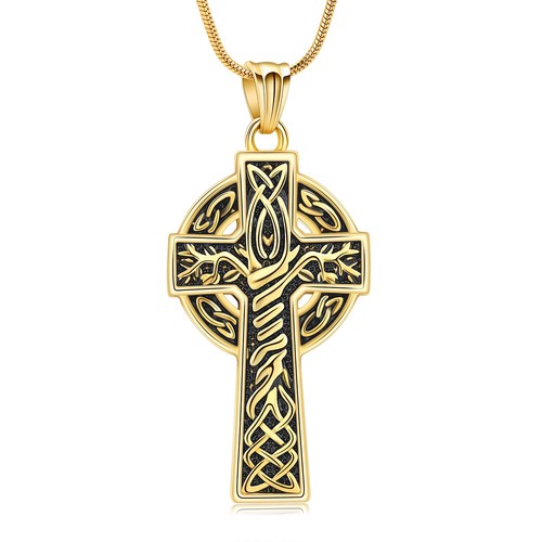 Celtic cross urn necklace - cross,