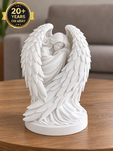Guardian angel statue white - angel,