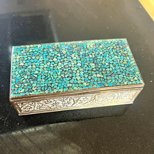 Persian silvered brass trinket
