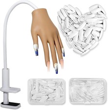 Practice Hand For Acrylic Nails,silicone Nail Practice Hand With 200pcs