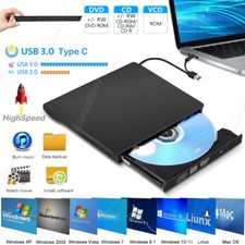 Slim External CD-RW DVD Drive USB3.0 Type C ROM Disc Reader Burner Writer Player