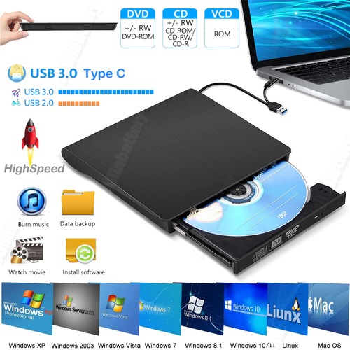 Slim external dvd drive - cd-rw,