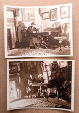 2 OLD PHOTO WOMEN FASHION TABLE LAMP INTERIOR DESIGN 1920 DR 383