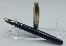 Vintage 1960's Sheaffer Imperial VI Fountain Pen Black Steel Cap GP Trim VGC GWO