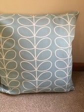 Orla Kiely  Double sided  linear Stem Ziggurist Duck Egg Cushion Cover 16"x16"