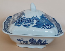 Mason’s Ironstone Willow Pattern Serving Dish tureen with lid square shape