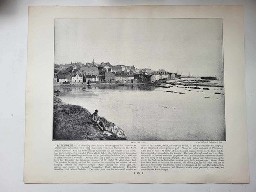 Vintage antique print 1895 - vintage,